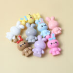 Cross-border EC Recommended Glossy 3D Rabbit Resin Charms