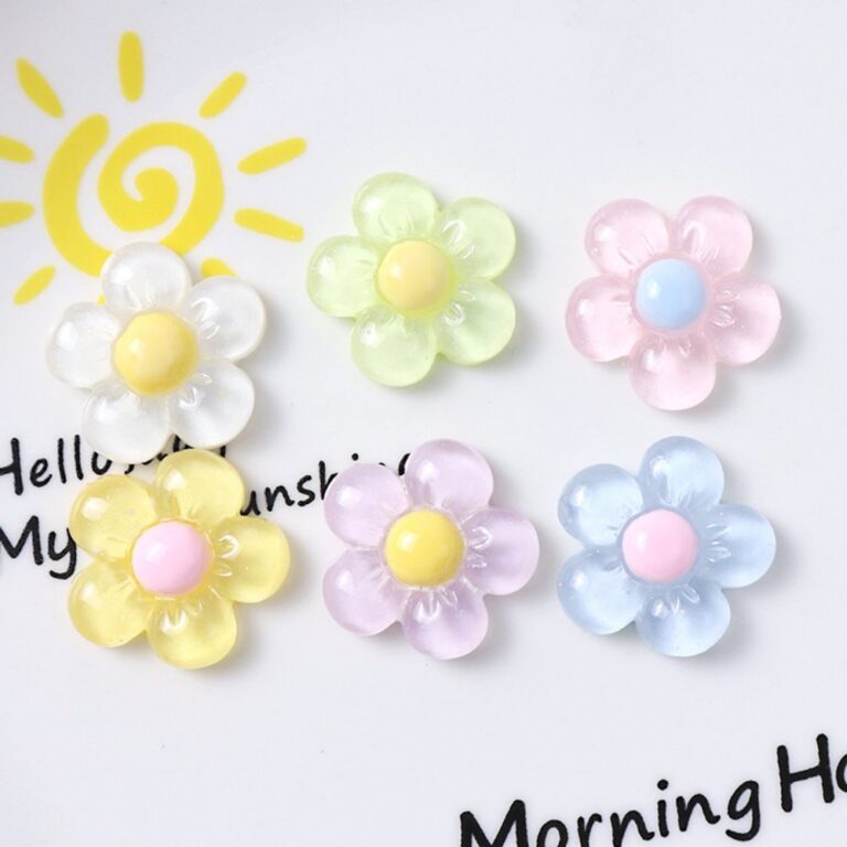 Jewelry accessories Transparent Flower Resin Charms